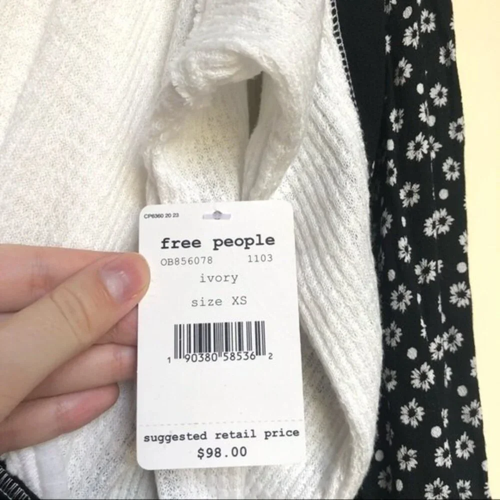 Free People Auxton Thermal Wrap Top NWT Size XS Cottagecore Chic Cute
